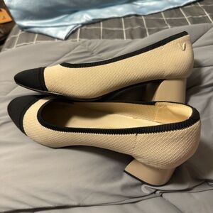 Elegant Black and Cream Women's Heels
